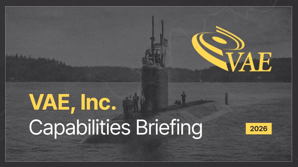 VAE + ITPIE Capabilities briefing cover